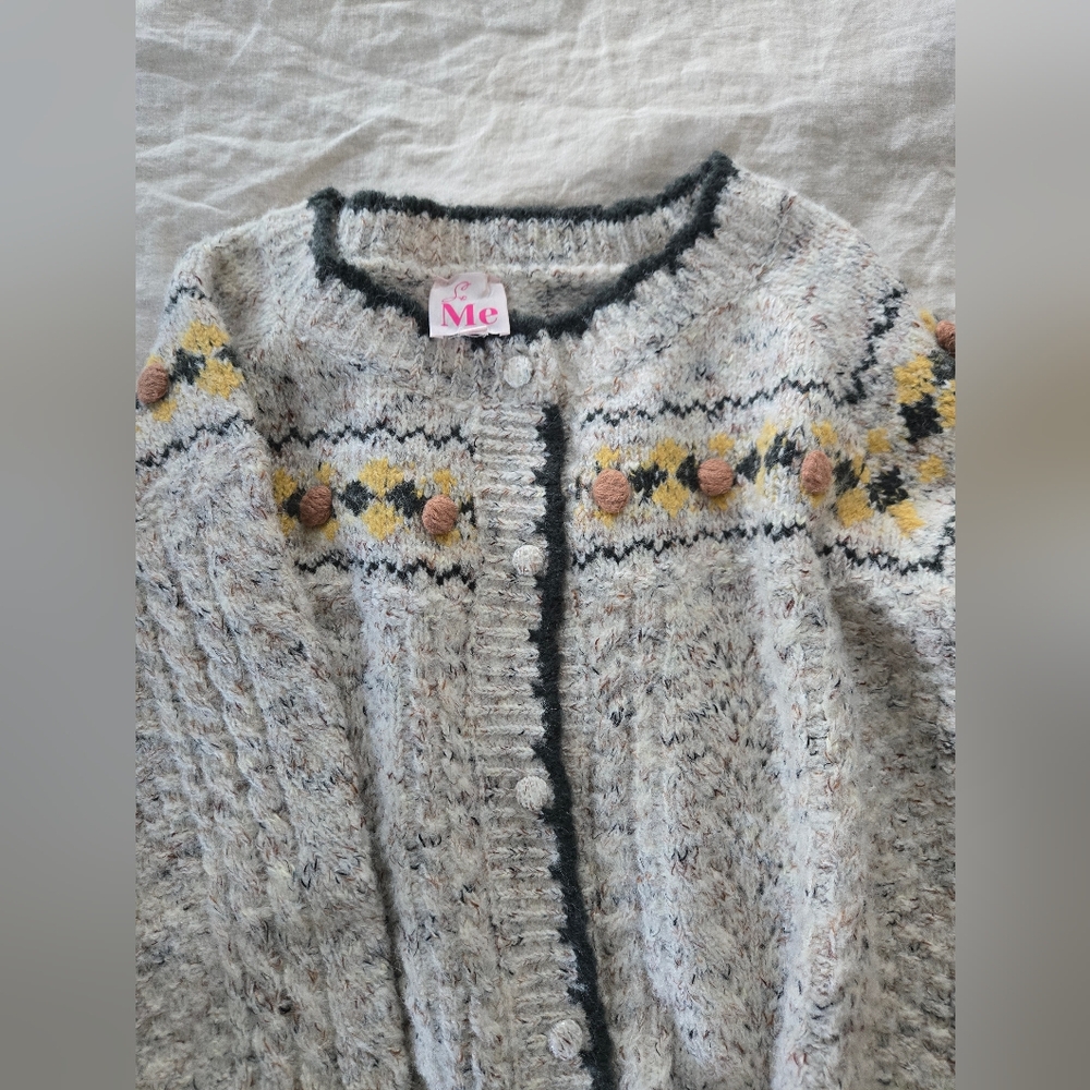 Women's Textured Cardigan in Cream and Black, Purchased From Roolee. Size Small - Picture 5 of 5